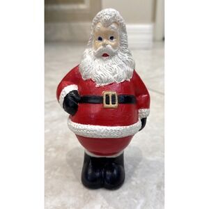 VTG Santa Claus Chalk wear Plaster Figurine Hand Painted 8" Christmas Decor